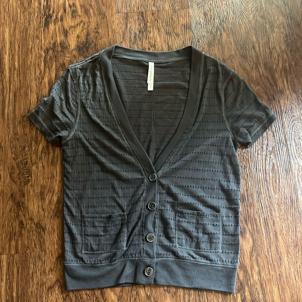 Aeropostale small summer lightweight cardigan gray